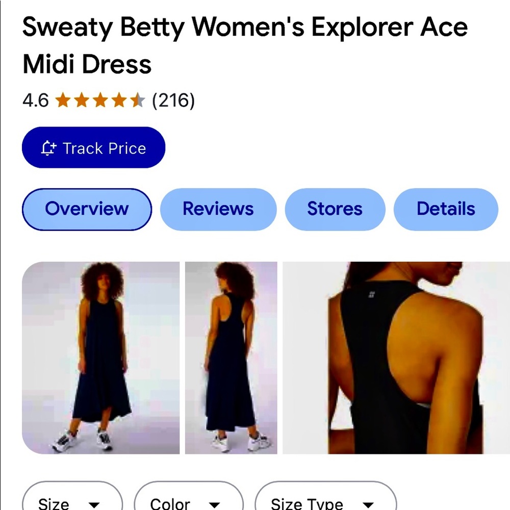 Sweaty Betty Ace Midi Dress XS